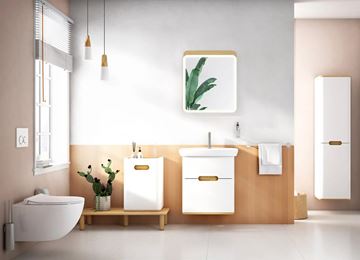 VITRA SENTO skříňka s umyvadlem 63x48,5x68,5 cm, 2 zásuvky, s osvětlením, white mat 60822 Obrázek - fotka