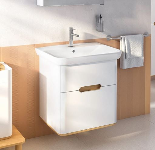 VITRA SENTO skříňka s umyvadlem 63x48,5x68,5 cm, 2 zásuvky, s osvětlením, white mat 60822 Obrázek - fotka