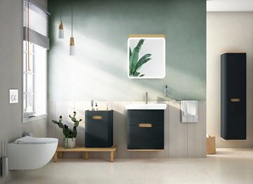 VITRA SENTO skříňka s umyvadlem 63x48,5x68,5 cm, 2 zásuvky, s osvětlením, antracite mat 60834 Obrázek - fotka