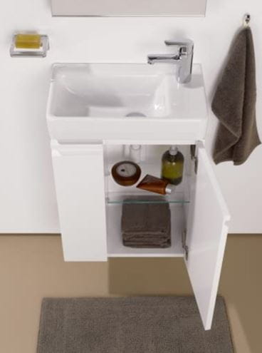 LAUFEN PRO S skříňka pod umývátko 47x27,5x58 cm, 1 police, 1 dvířka, panty vpravo, lesklá bílá H4830020954751 Obrázek - fotka