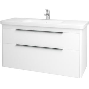 DŘEVOJAS ENZO SZZ2 120 skříňka s umyvadlem 120x48x62 cm, 2 zásuvky, bílá vysoký lesk