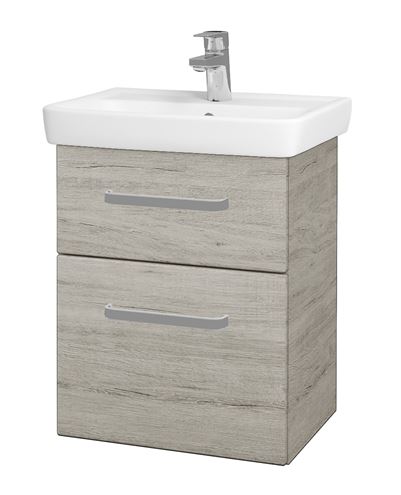 DŘEVOJAS GO SZZ2 50 skříňka s umyvadlem 50x38x56 cm, 2 zásuvky, úchytka hliník mat, oregon 28124-T01 Obrázek - Hlavní obrázek