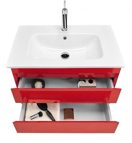 DŘEVOJAS MAJESTY SZZ2 80 skříňka s umyvadlem 78x47,5x50 cm, 2 zásuvky, bílá vysoký lesk 83741-T30 Obrázek - fotka