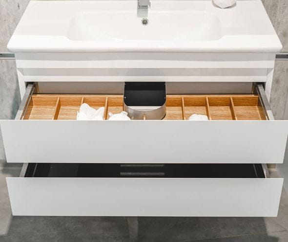 DŘEVOJAS MAJESTY SZZ2 80 skříňka s umyvadlem 78x47,5x50 cm, 2 zásuvky, bílá vysoký lesk 83741-T30 Obrázek - fotka