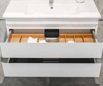 DŘEVOJAS MAJESTY SZZ2 80 skříňka s umyvadlem 78x47,5x50 cm, 2 zásuvky, bílá vysoký lesk 83741-T30 Obrázek - fotka