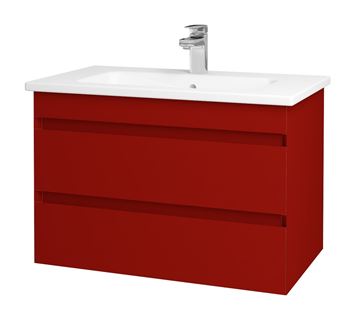 DŘEVOJAS MAJESTY SZZ2 80 skříňka s umyvadlem 78x47,5x50 cm, 2 zásuvky, červená vysoký lesk
