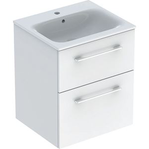 GEBERIT SELNOVA SQUARE skříňka s umyvadlem 55x48x65,2 cm, 2 zásuvky, lesklá bílá
