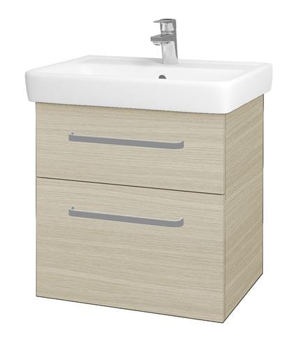 DŘEVOJAS Q MAX SZZ2 60 skříňka s umyvadlem 60x47,5x56 cm, 2 zásuvky, úchytka hliník mat, dub 60346-T01 Obrázek - Hlavní obrázek