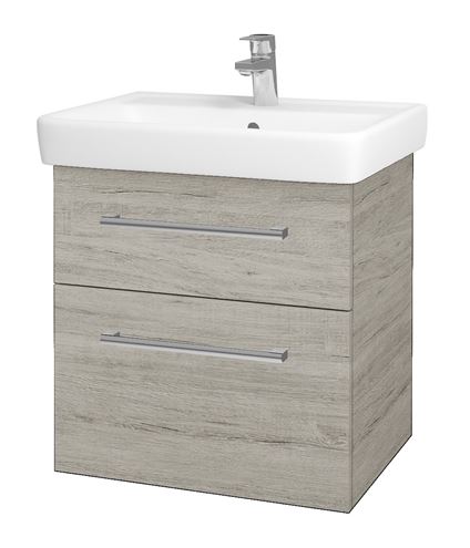 DŘEVOJAS Q MAX SZZ2 60 skříňka s umyvadlem 60x47,5x56 cm, 2 zásuvky, úchytka chrom, oregon 61312-T03 Obrázek - Hlavní obrázek
