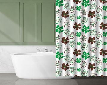 AWD INTERIOR sprchový závěs, bílá/hnědo-zelená AWD02100819 Obrázek - fotka