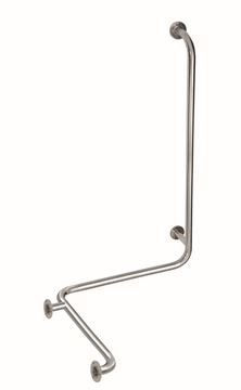 AZP BRNO REHA madlo do sprchy 672x1100 mm, rohové, pravé, lesklá nerez