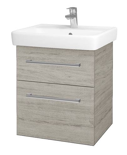 DŘEVOJAS Q MAX SZZ2 55 skříňka s umyvadlem 55x47,5x56 cm, 2 zásuvky, úchytka chrom, oregon 61305-T03 Obrázek - Hlavní obrázek