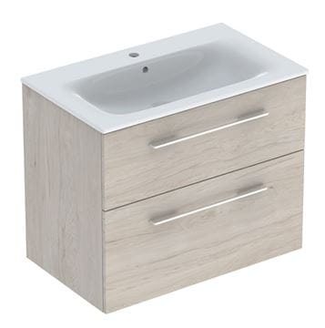 GEBERIT SELNOVA SQUARE skříňka s umyvadlem 80x48x65,2 cm, 2 zásuvky, světlý ořech hickory