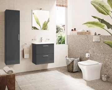 EASY PLUS nízká skříňka 35x35x145 cm, 1 dvířka, antracit 66167 Obrázek - fotka
