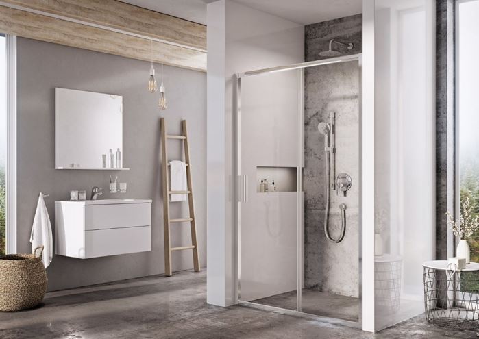 RAVAK BLIX SLIM BLSDP2 100 sprchové dveře 100x195 cm, posuvné, chrom lesk/sklo transparent X0PMA0C00Z1 Obrázek - fotka