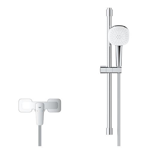 GROHE CUBEO sprchový set s nástěnnou baterií, ruční sprcha se 2 proudy, tyč, hadice, Water Saving, chrom 1018250000 Obrázek - fotka