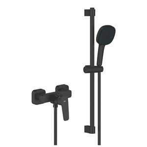 GROHE CUBEO sprchový set s nástěnnou baterií, ruční sprcha se 2 proudy, tyč, hadice, Water Saving, matte black