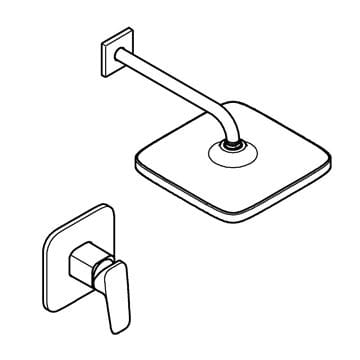 GROHE CUBEO sprchový set s podomítkovou baterií, horní sprcha, chrom 1053340000 Obrázek - fotka