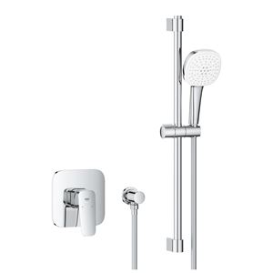 GROHE CUBEO sprchový set s podomítkovou baterií, ruční sprcha, tyč, hadice, nástěnné kolínko, chrom