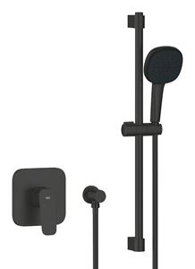 GROHE CUBEO sprchový set s podomítkovou baterií, ruční sprcha, tyč, hadice, nástěnné kolínko, matte black