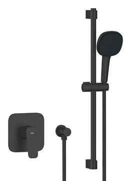 GROHE CUBEO sprchový set s podomítkovou baterií, ruční sprcha, tyč, hadice, nástěnné kolínko, matte black