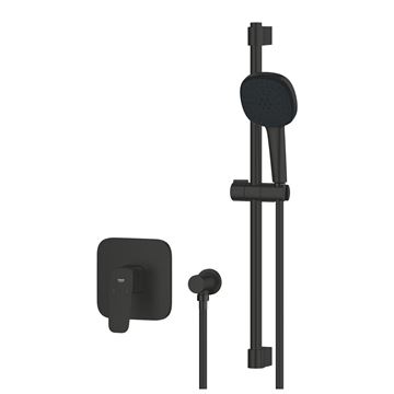 GROHE CUBEO sprchový set s podomítkovou baterií, ruční sprcha, tyč, hadice, nástěnné kolínko, matte black 1053352430 Obrázek - fotka