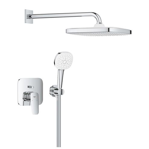 GROHE CUBEO sprchový set s podomítkovou baterií, horní sprcha, ruční sprcha se 3 proudy, hadice, držák, chrom 1053360000 Obrázek - Hlavní obrázek