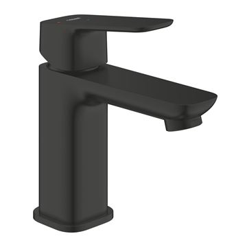 GROHE CUBEO umyvadlová stojánková baterie, s odtokovou soupravou, Water Saving, SilkMove ES, matte black