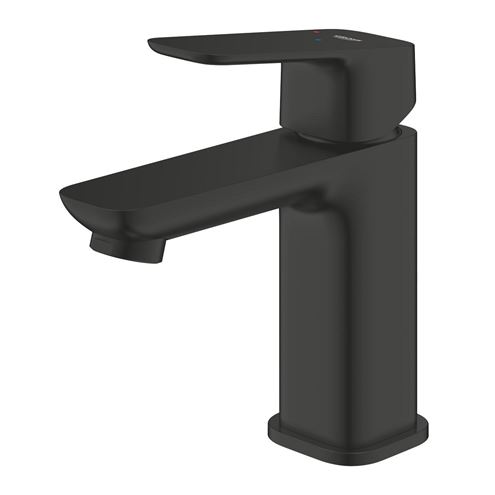 GROHE CUBEO umyvadlová stojánková baterie, s odtokovou soupravou, Water Saving, SilkMove ES, matte black 1017322430 Obrázek - fotka