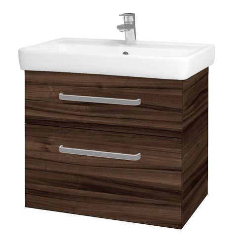 DŘEVOJAS Q MAX SZZ2 70 skříňka s umyvadlem 70x47,5x56 cm, 2 zásuvky, úchytka hliník mat, ořech 60414-T01 Obrázek - Hlavní obrázek
