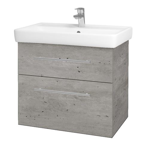 DŘEVOJAS Q MAX SZZ2 70 skříňka s umyvadlem 70x47,5x56 cm, 2 zásuvky, úchytka ocel, beton 67536-T02 Obrázek - Hlavní obrázek