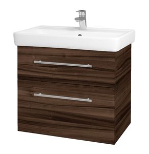 DŘEVOJAS Q MAX SZZ2 70 skříňka s umyvadlem 70x47,5x56 cm, 2 zásuvky, úchytka ocel, ořech