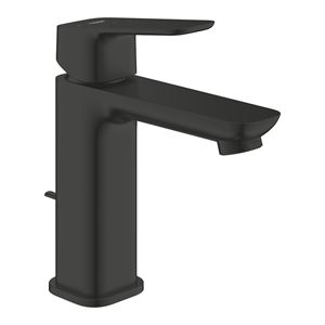 GROHE CUBEO umyvadlová stojánková baterie, s odtokovou soupravou, Water Saving, SilkMove ES, matte black