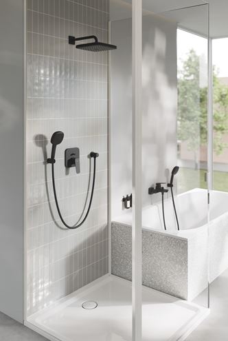 GROHE CUBEO vanová nástěnná baterie, s přepínačem, matte black 1018132430 Obrázek - fotka