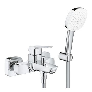 GROHE CUBEO vanová nástěnná baterie, s přepínačem, se sprchovou soupravou, chrom