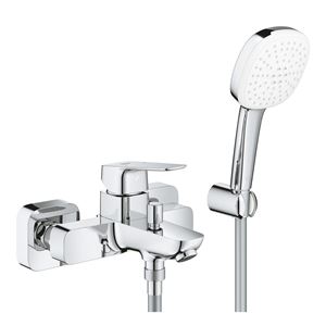 GROHE CUBEO vanová nástěnná baterie, s přepínačem, se sprchovou soupravou, chrom