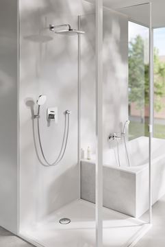 GROHE CUBEO vanová nástěnná baterie, s přepínačem, se sprchovou soupravou, chrom 1018140000 Obrázek - fotka