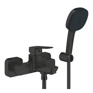 GROHE CUBEO vanová nástěnná baterie, s přepínačem, se sprchovou soupravou, matte black