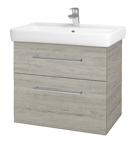DŘEVOJAS Q MAX SZZ2 70 skříňka s umyvadlem 70x47,5x56 cm, 2 zásuvky, úchytka chrom, oregon 61329-T03 Obrázek - Hlavní obrázek