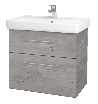 DŘEVOJAS Q MAX SZZ2 70 skříňka s umyvadlem 70x47,5x56 cm, 2 zásuvky, úchytka hliník mat, beton