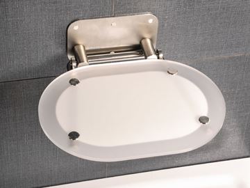 RAVAK OVO CHROME sedátko do sprchy, sklopné, nerez ocel/clear B8F0000029 Obrázek - fotka
