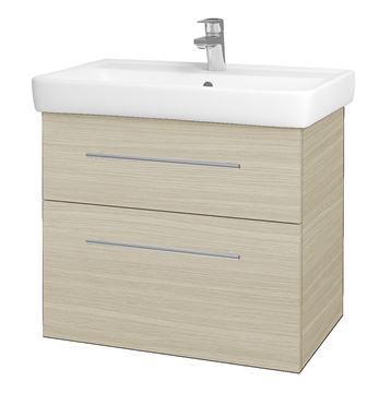 DŘEVOJAS Q MAX SZZ2 70 skříňka s umyvadlem 70x47,5x56 cm, 2 zásuvky, úchytka ocel, dub