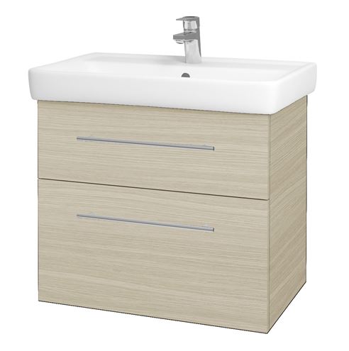 DŘEVOJAS Q MAX SZZ2 70 skříňka s umyvadlem 70x47,5x56 cm, 2 zásuvky, úchytka ocel, dub 60407-T02 Obrázek - Hlavní obrázek