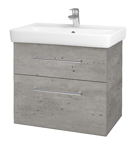 DŘEVOJAS Q MAX SZZ2 70 skříňka s umyvadlem 70x47,5x56 cm, 2 zásuvky, úchytka chrom, beton 67536-T03 Obrázek - Hlavní obrázek