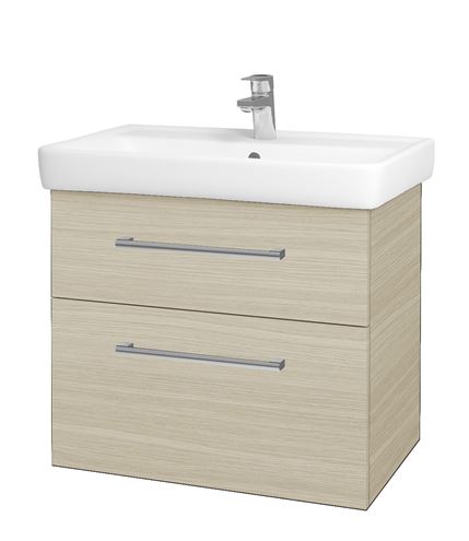 DŘEVOJAS Q MAX SZZ2 70 skříňka s umyvadlem 70x47,5x56 cm, 2 zásuvky, úchytka chrom, dub 60407-T03 Obrázek - Hlavní obrázek