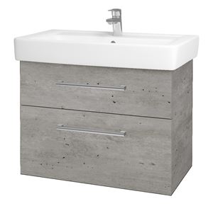 DŘEVOJAS Q MAX SZZ2 80 skříňka s umyvadlem 80x47,5x56 cm, 2 zásuvky, úchytka chrom, beton