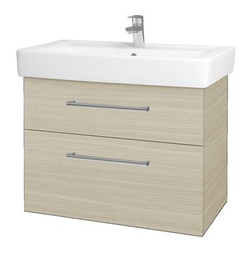 DŘEVOJAS Q MAX SZZ2 80 skříňka s umyvadlem 80x47,5x56 cm, 2 zásuvky, úchytka chrom, dub