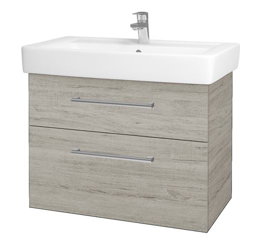 DŘEVOJAS Q MAX SZZ2 80 skříňka s umyvadlem 80x47,5x56 cm, 2 zásuvky, úchytka chrom, oregon 61336-T03 Obrázek - Hlavní obrázek