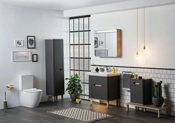 VITRA SENTO vysoká skříňka 40x35x157,5 cm, 2 dvířka, panty vlevo, antracite mat 60862 Obrázek - fotka