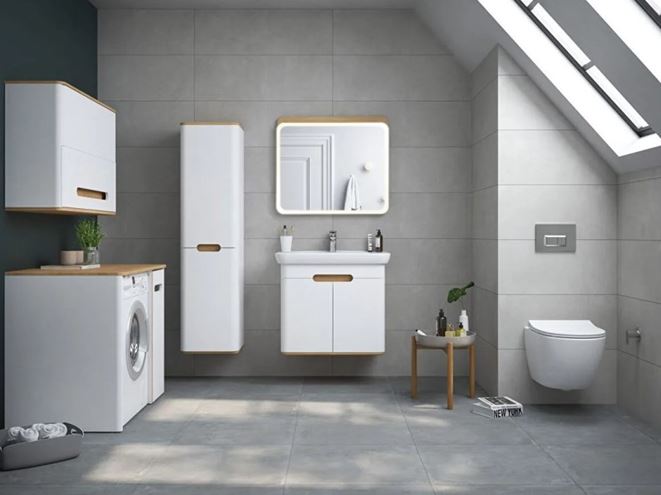 VITRA SENTO vysoká skříňka 40x35x157,5 cm, 2 dvířka, panty vlevo, white mat 60860 Obrázek - fotka
